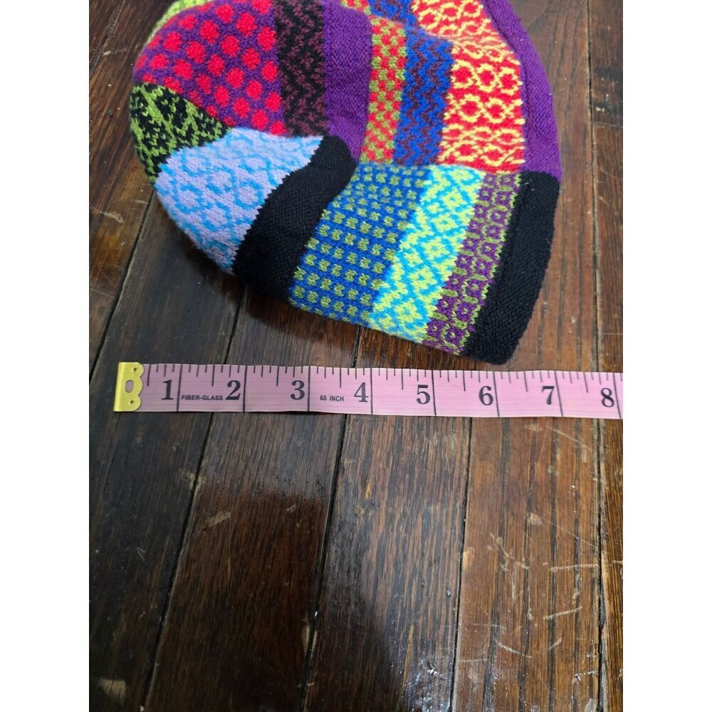 Solmate Socks Colorful Eclectic Patchwork Beanie Hat View 6